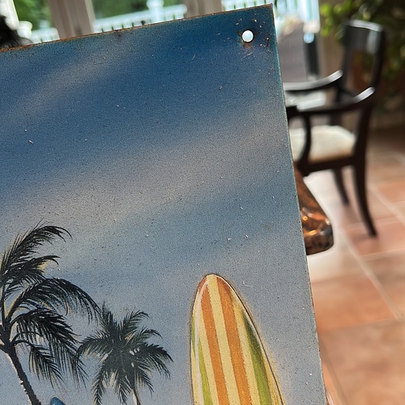 Collectible Tin Sign Scott Westmoreland 16" X 12-1/2" Surfboards Palm Trees - Picture 4 of 12